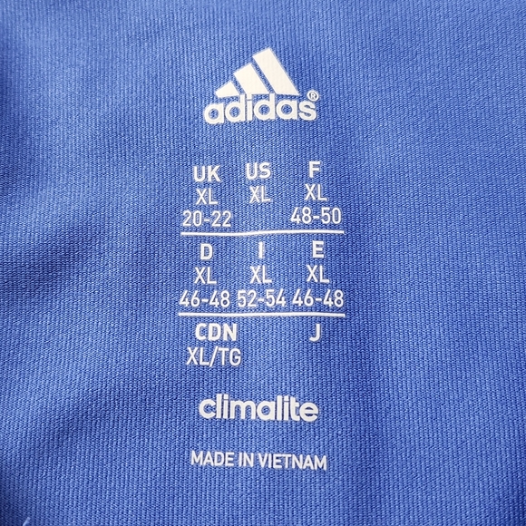 Adidas Blue Climalite 1\4 Zip Sweatshirt Long Sleeve Mock Neck, men's Size L - Picture 7 of 12
